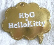 HbG×HelloKitty キティ　ミニミラー　ゴールド 鏡_画像1