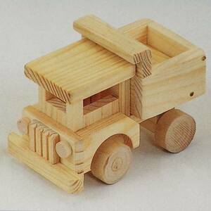 ★木製ダンプカー★知育玩具★伝承玩具★木製白木のダンプカー★色付け可能★砂遊びにも◎