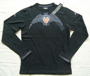 カッパ　kappa　VALENCIA C.F.　応援用コットンTシャツ　長袖　黒色　サイズ US S　コウモリ絵柄プリント　綿素材　定価 8,250円