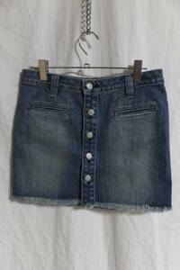 ** free shipping *Paperdenim&cloth* Denim color .. processing skirt *W26* Mini *z20