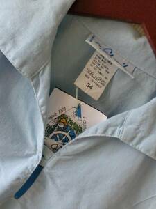 le glazik フランス製 シャツ ルグラジック 34 ビショップ コットン リネン ブルー