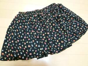 Mouthvalley* black triangle pattern Flare culotte skirt MW64/ prompt decision 42