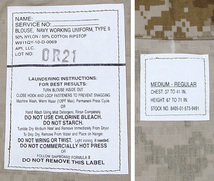 USN 米軍実物 NWU ジャケット TYPE2 AOR1 M/R_画像3