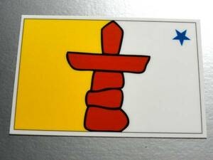 1■カナダ ヌナブト準州旗ステッカー Sサイズ 5x7.5cm 1枚■Canada Nunavut Flag sticker decal 耐水シール 即買 カナダ全州旗販売中！ (1