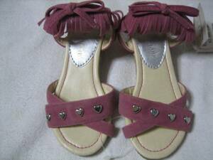  новый товар Y3990 Kumikyoku 16cm с ремешком . бахрома сандалии low каблук обувь розовый детский девочка 