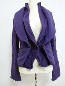 moussy/ Moussy * purple 2 -ply collar sleeve Zip sweat jacket 1/ prompt decision 42