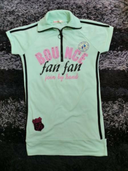 ♪【USED】ROSE FAN FAN　ロング丈半袖Tシャツ　M♪