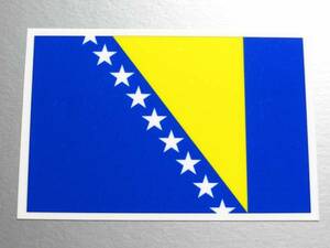 1■_ボスニア・ヘルツェゴビナ国旗ステッカー Sサイズ 5x7.5cm 1枚即買■Bosnia and Herzegovina Flag sticker ヨーロッパ EU