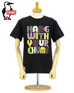 CHUMS HWYC Applique T-Shirt Black チャムス HWYC アップリケ Tシャツ（メンズ）ブラック／黒 CH01-0806／XL