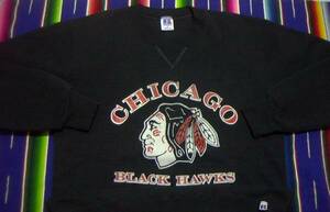 １９８０年代RUSSELL ATHLETIC Chicago Black Hawks NHL ICE HOCKEY SPORTSラッセル シカゴ ブラックホークス アイスホッケー オリンピック