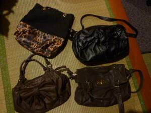  super-discount! bag 4 point set leopard print ribbon attaching etc. various 