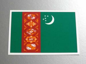 1■_トルクメニスタン国旗ステッカー Sサイズ 5x7.5cm 1枚即買■Turkmenistan Flag sticker decal 屋外耐候耐水シール NI