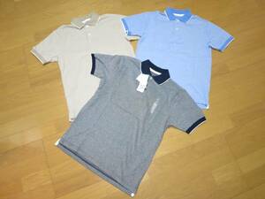 ユニクロ　半袖ポロシャツ　3枚組　男性用S　ベージュ・紺・青