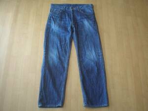  made in Japan ANDSUNS Vintage processing Denim pants L and sun z indigo blue jeans ji- bread Work WORK AND SUNS damage processing 