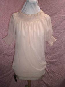 ka unused * immediately buying!n.r.p beige chiffon blouse see-through soft 