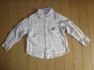  Pom Ponette * on goods check. long sleeve flannel shirt *110