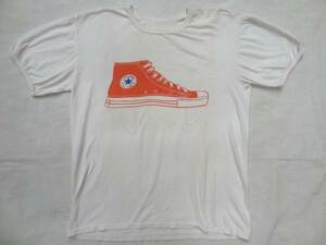 ビンテージ CONVERSE コンバース 希少 オールスター スニーカー プリント Tシャツ 白 ホワイト 赤 プリント チャックテイラー ALL STAR 珍