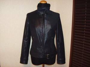  beautiful goods Michel Klein made in Japan black gloss fine quality belt attaching jacket 36 number S