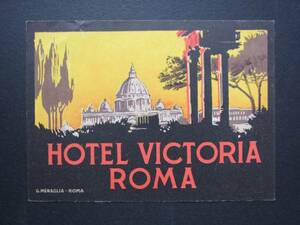  hotel label # hotel Victoria Rome # sticker 