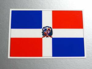 1■_ドミニカ国旗ステッカー Sサイズ 5x7.5cm 1枚即買■海外 耐水シール NA