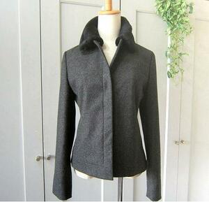  Comme Ca Du Mode jacket cashmere * wool change collar attaching reverse side cupra free shipping 