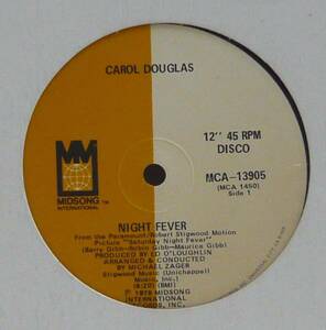 『12’’』CAROL DOUGLAS/NIGHT FEVER/LP 5枚以上で送料無料/A